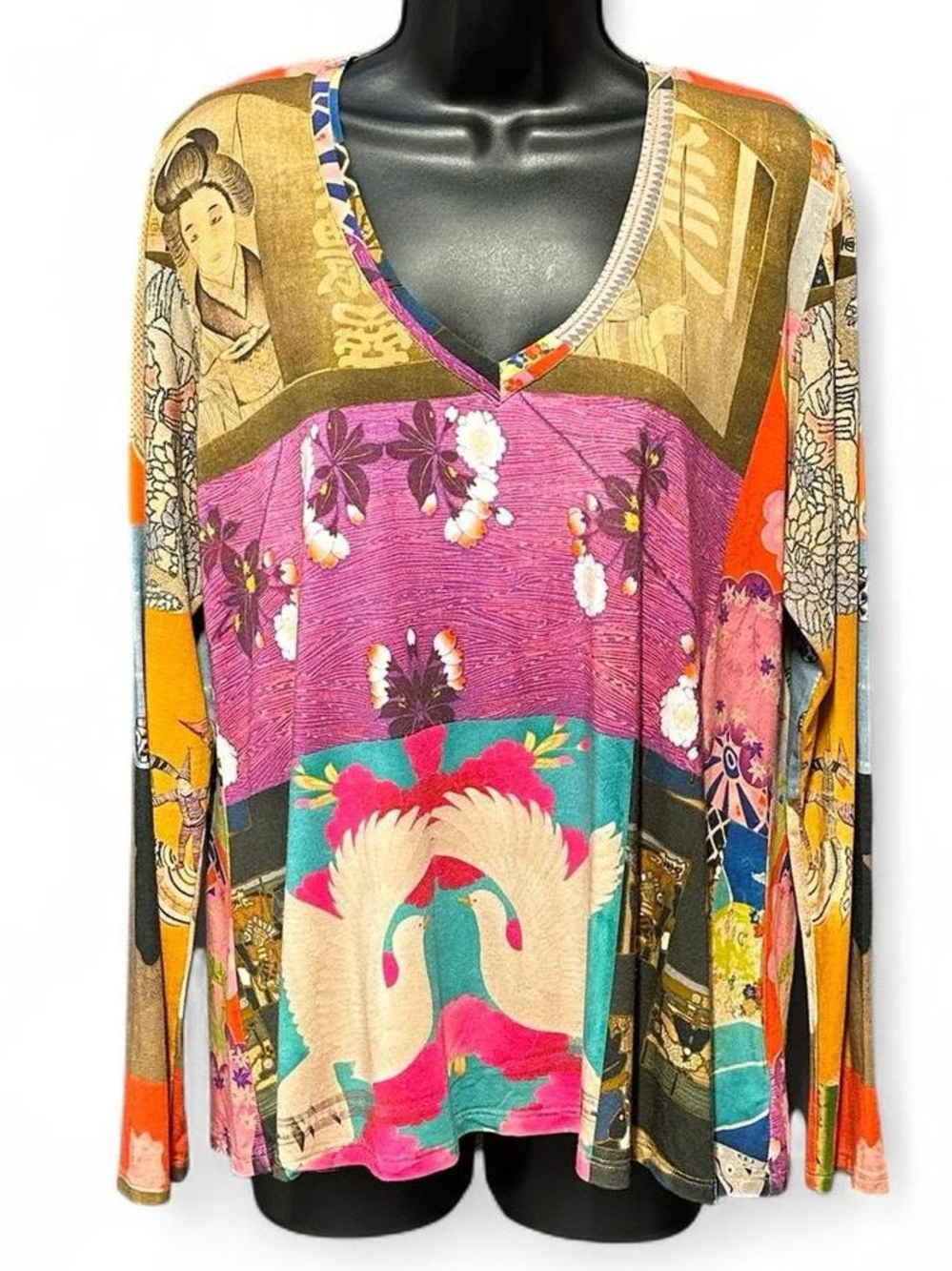 Johnny Was Vibrant Bamboo Long-Sleeve Tunic